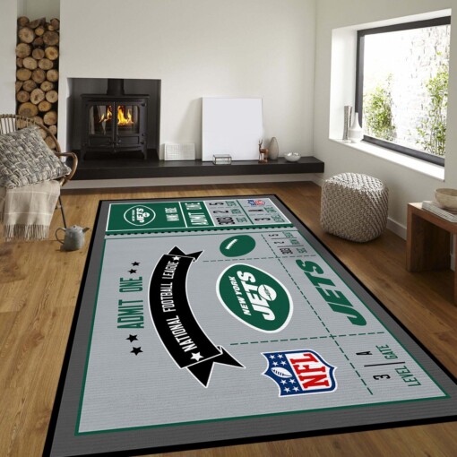 New York Jets Sport Rug  Custom Size And Printing