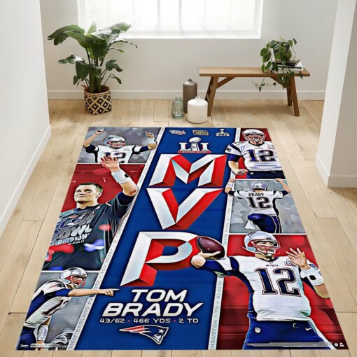 NFL New England Patriots Mvp Rug  Custom Size And Printing