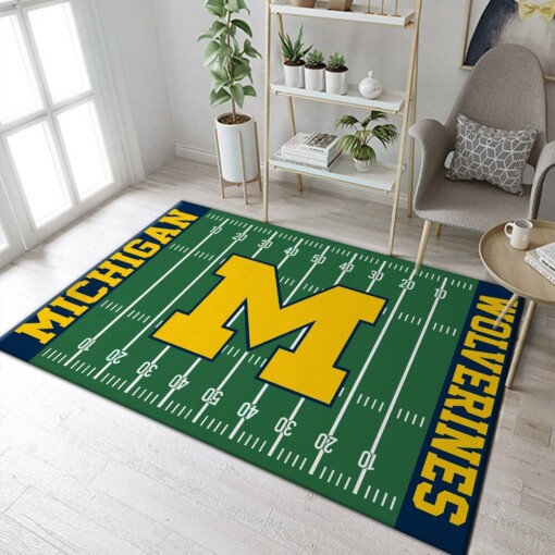 NFL Team Michigan Wolverines Rug  Custom Size And Printing