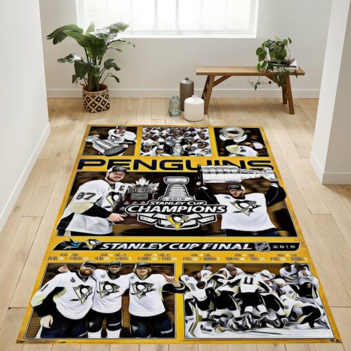 Nhl Pittsburgh Penguins Stanley Rug  Custom Size And Printing