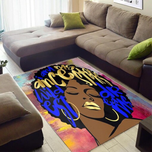 Nice African American Cute Melanin Girl Style Carpet Rug