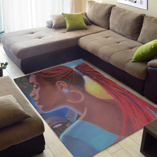 Nice African Beautiful Themed Lady Large Style Rug