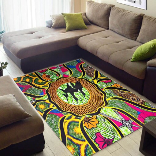 Nice African Perfect Natural Hair Seamless Pattern Large Living Room Rug