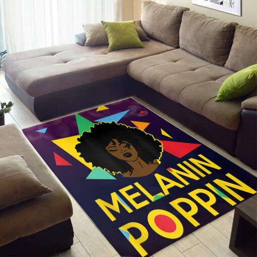 Nice African Pretty American Art Afro Girl Melanin Poppin Large Style Rug