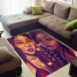 Nice African Style Cute American Art Black Girl Inspired Home Rug