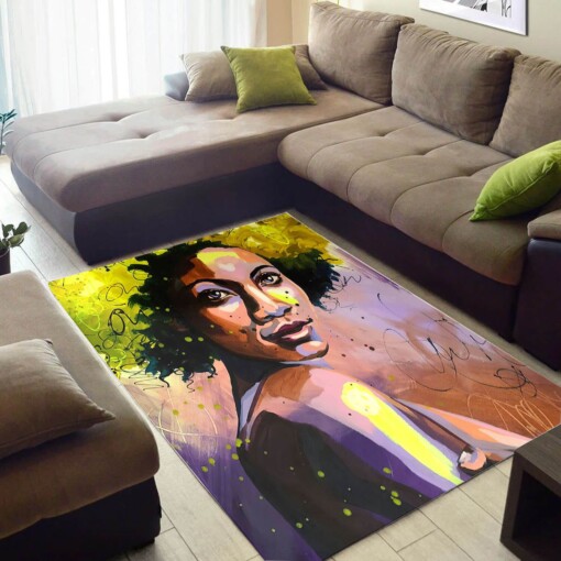 Nice African Style Cute American Art Girl Design Floor Inspired Living Room Rug