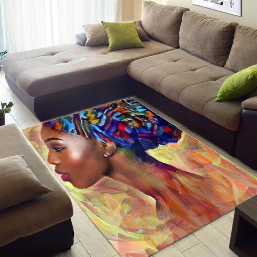 Nice African Style Fancy Afro Girl Large Inspired Living Room Rug