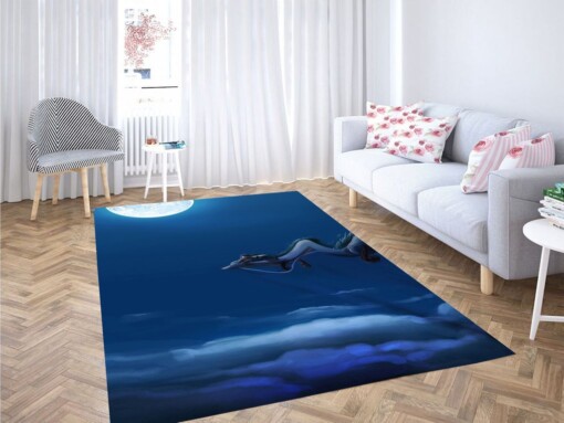 Night Riding With Haku Living Room Modern Carpet Rug