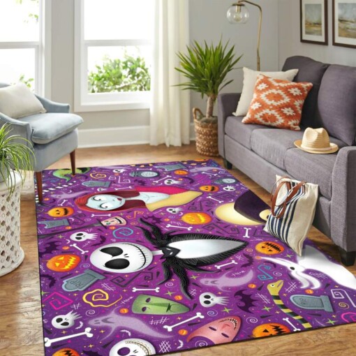 Nightmare Before Christmas Jack And Sally Carpet Rug