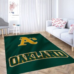 Oakland Athletics Wallpaper Living Room Modern Carpet Rug