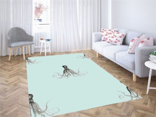 Octopus Wallpaper Living Room Modern Carpet Rug