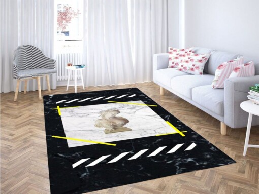 Off White Aesthetic Living Room Modern Carpet Rug