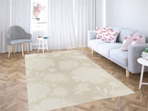Off White Circle Living Room Modern Carpet Rug