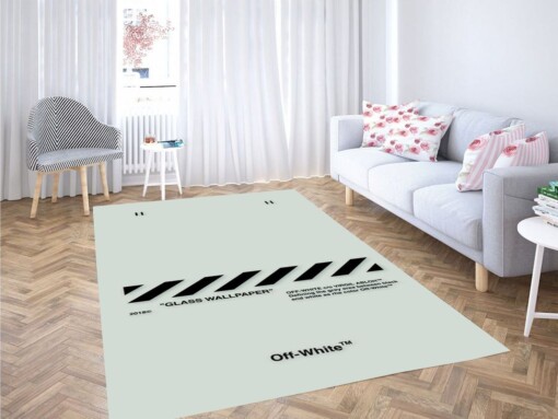 Off White Logo Living Room Modern Carpet Rug