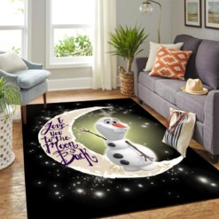 Olaf Frozen Cute Moon And Back Carpet Area Rug