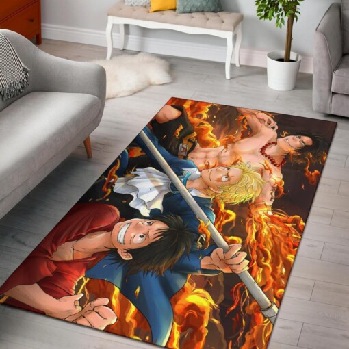 One Piece Luffy Ace Sabo Area Rug