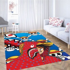 One Piece Luffy Bape Living Room Modern Carpet Rug