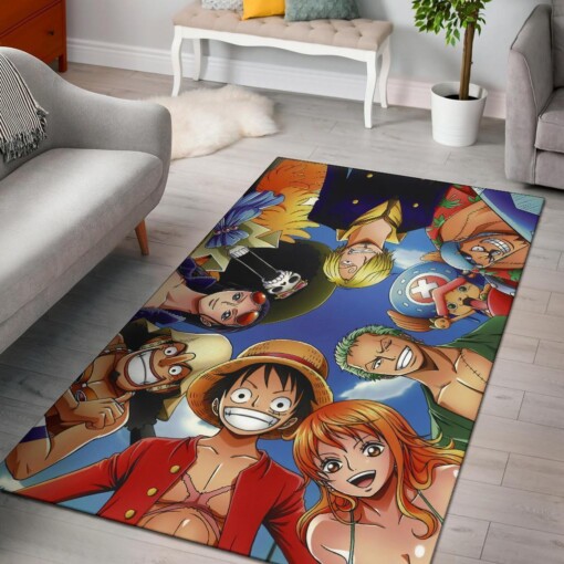 One Piece Straw Hat Crew Area Rug