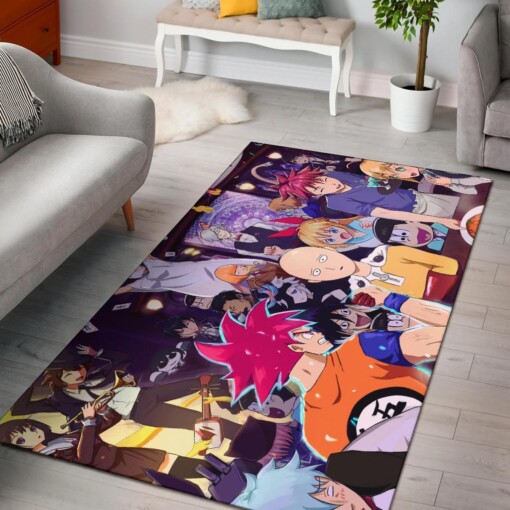 One Punch Man And Goku Area Rug