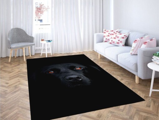 Orange Eyes Dog Living Room Modern Carpet Rug
