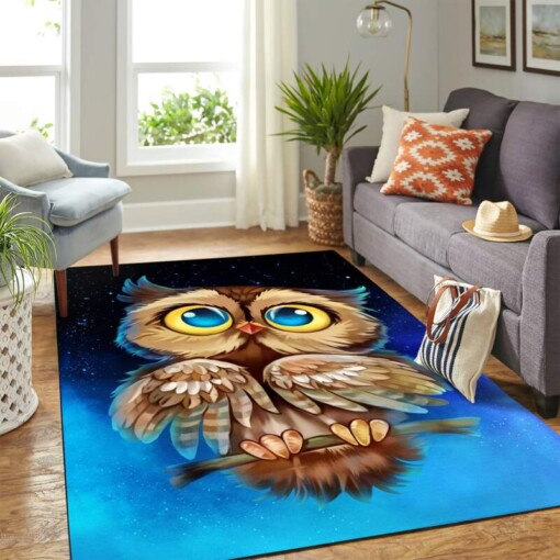 Owl Night Cute Carpet Floor Area Rug