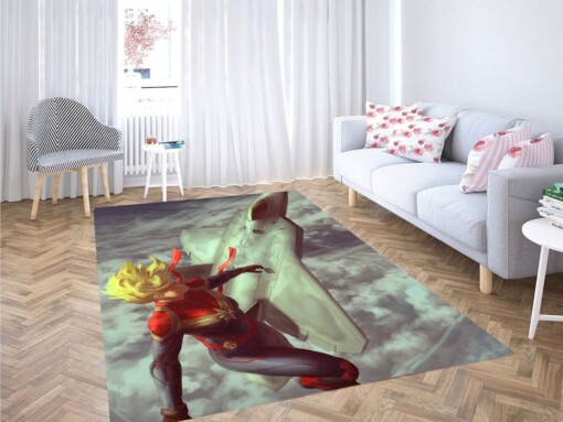Painting Captain Marvel Living Room Modern Carpet Rug
