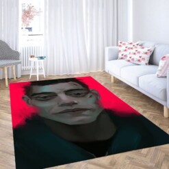 Painting Of Rami Malek Mr Robot Carpet Rug