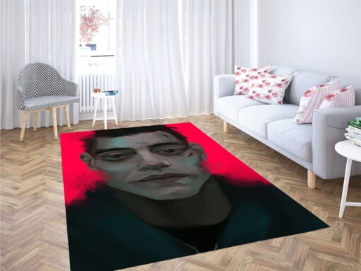 Painting Of Rami Malek Mr Robot Carpet Rug