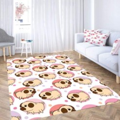 Pastel Dog Pattern Carpet Rug