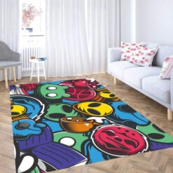 Pattern Cartoon Icon Carpet Rug