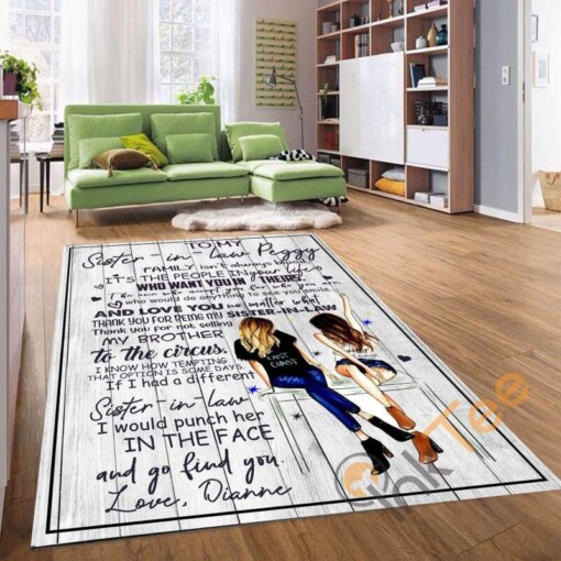 Personalized Gift To My Sister Custom Name Living Room Bedroom For Rug