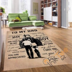 Personalized To My Dad Father  Son Carpet Vintage Style Rug