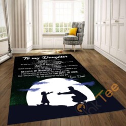 Personalized To My Daughter Fathers Message His Names Living Room Bedroom Rug