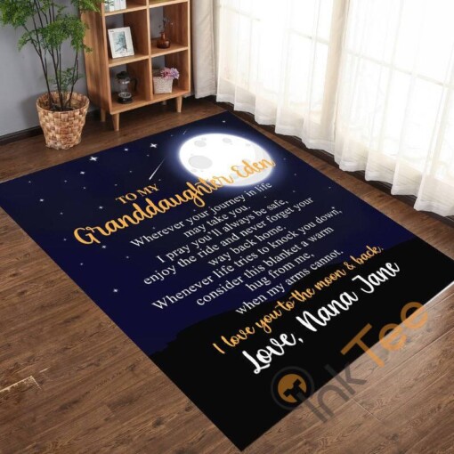 Personalized To My Granddaughter Gift Moonlit Night Childrens Home Decoration Cozy Rug