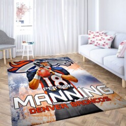 Peyton Manning Broncos Living Room Modern Carpet Rug