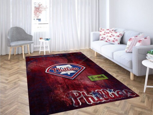 Philadelphia Phillies Wallpaper Living Room Modern Carpet Rug