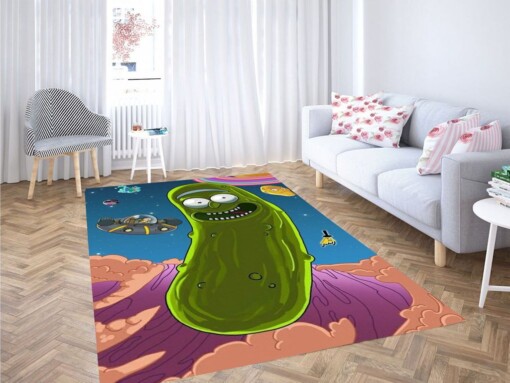 Pickle Rick Wallpaper Living Room Modern Carpet Rug