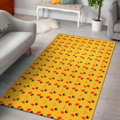 Pikachu Face Pattern Area Rug