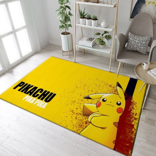 Pikachu Pokemon Anime Rug  Custom Size And Printing