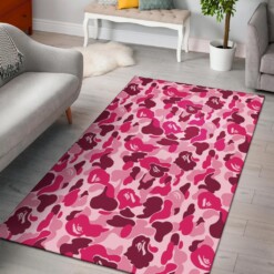 Pink Camo Camouflage Area Rug