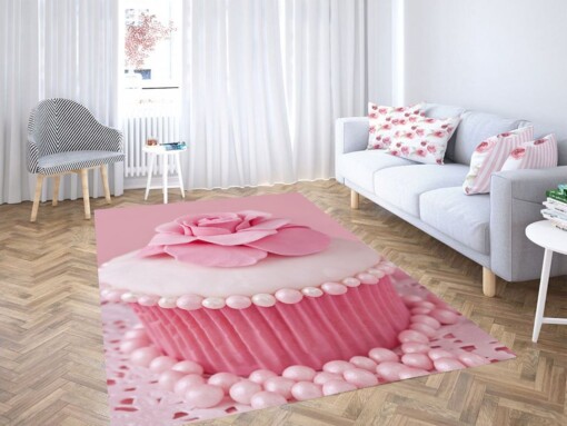 Pink Cupcake Aesthetic Living Room Modern Carpet Rug