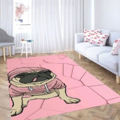 Pink Dogs Living Room Modern Carpet Rug