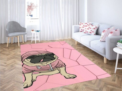 Pink Dogs Living Room Modern Carpet Rug
