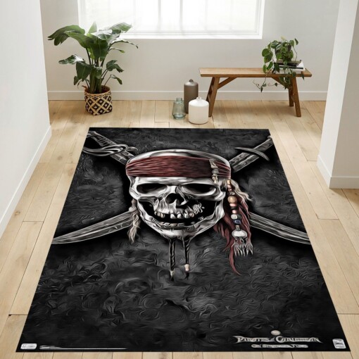 Pirates Of The Caribbean Skull Rug  Custom Size And Printing