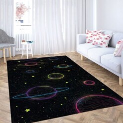 Planet Background Living Room Modern Carpet Rug