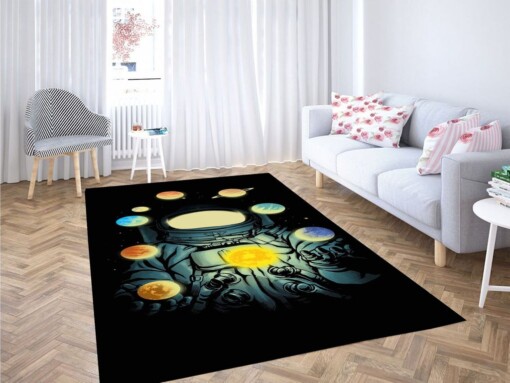 Planets Mens Wallpaper Living Room Modern Carpet Rug
