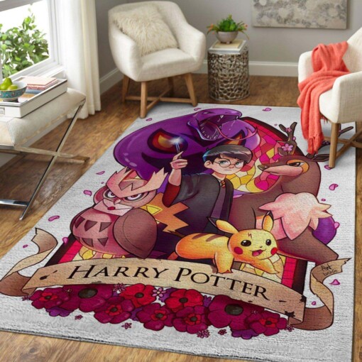 Pokemon And Harry Potter Rug  Custom Size And Printing