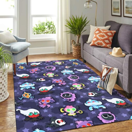 Pokemon Ghost Dark Pattern Carpet Floor Area Rug