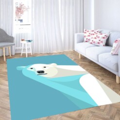 Polar Bear Vector Living Room Modern Carpet Rug