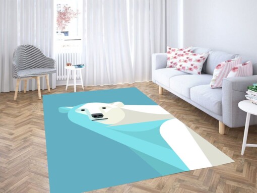 Polar Bear Vector Living Room Modern Carpet Rug